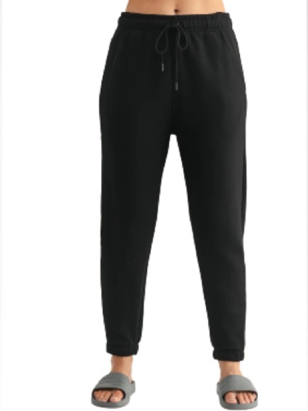 Mono B Black Drawstring Fleece Lined Sweatpant Joggers size Women’s Large